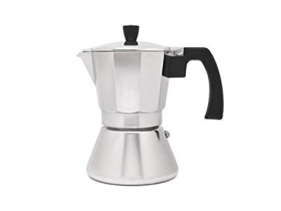 LEOPOLD VIENNA  Espresso Aluminium 6 Cups Coffee Maker Argent&eacute;