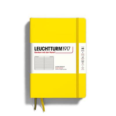  Carnet rigide Leuchtturm 1917 - 14,8x21cm - 251 pages lign&eacute;es num&eacute;rot&eacute;es - Coloris Jaune citron