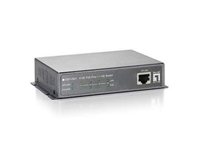 LEVELONE  4 GE PoE-Plus + 1 GE Switch, 120W - Commutateurs r&eacute;seaux (120W)