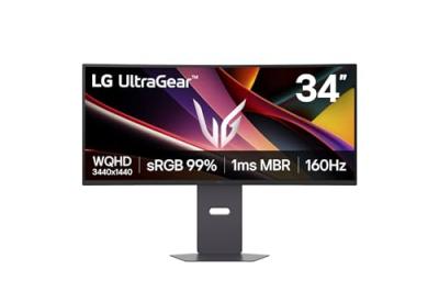 LG Moniteur  34G600A-B 34"" Wide Quad HD 3440x1440 160Hz VA FreeSync Premium