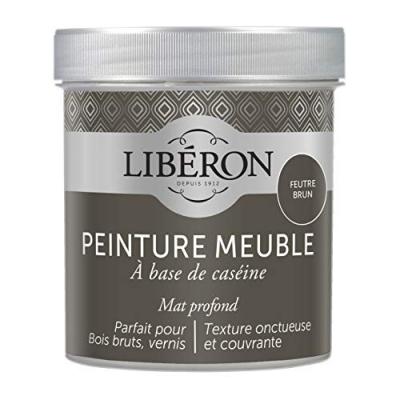 LIBERON Peinture meuble et boiserie Cas&eacute;ine LIB&Eacute;RON feutre brun mat 0.5 l