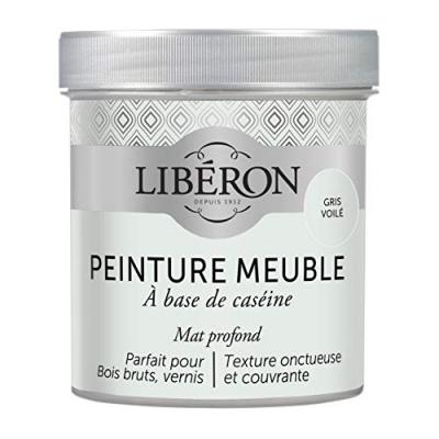 Peinture meuble et boiserie Cas&eacute;ine LIB&Eacute;RON gris voile mat 0.5 l