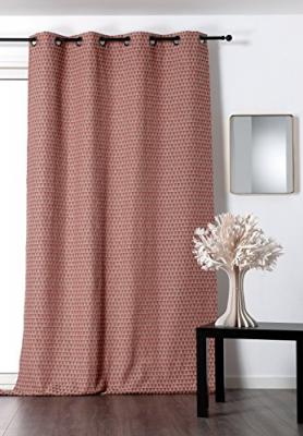 Rideau Tendance Motif Petit Triangle - Saumon - 140x260cm