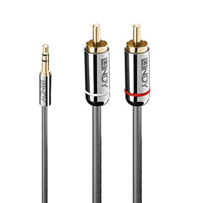LINDY  - 35334 Chrome Line - C&acirc;ble audio (2 m, 3,5 mm), couleur grise