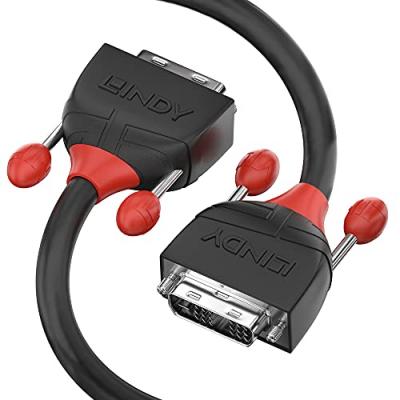 LINDY Black Line - C&acirc;ble DVI - liaison simple - DVI-D (M) pour DVI-D (M) - 2 m - rond, vis molet&eacute;es - noir