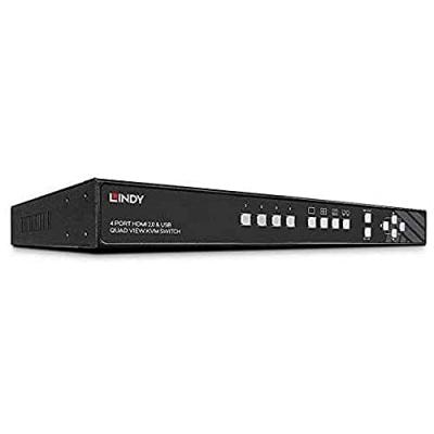  LINDY 4 Port HDMI 4K Quad View KVM Switch HDMI 2.0 & USB