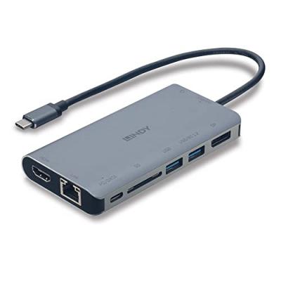 LINDY USB 3.2 Type C Laptop Mini Dock - Station d'accueil - USB-C 3.2 - HDMI, DP - 1GbE