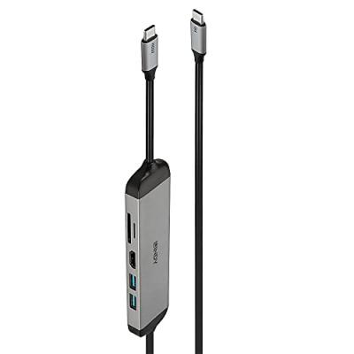 LINDY  43326 Station D'accueil Avec Fil Usb 3.2 Gen 1 (3.1 Gen 1) Type-c Noir, Gris