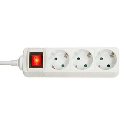 Lindy 73101 Multiprise 3 Prises, avec Interrupteur Marche/arr&ecirc;t, Blanc