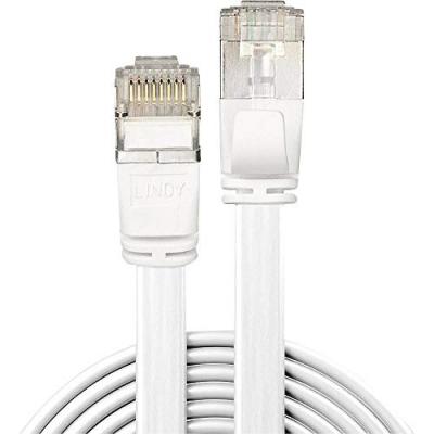 LINDY  C&acirc;ble r&eacute;seau Plat Cat.6A U/FTP, Blanc, 0,3m