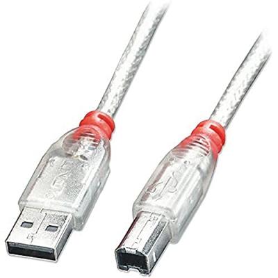 LINDY C&acirc;ble USB 2.0 de type A/B - Transparent - 5m