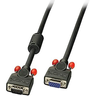 LINDY Rallonge  VGA Fiche m&acirc;le VGA 15 p&ocirc;les, Prise femelle VGA 15 p&ocirc;les 3.00 m noir 36394 C&acirc;ble VGA