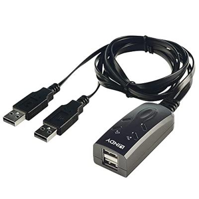 LINDY  2 Port USB KM Switch - commutateur souris/clavier - 2 ports