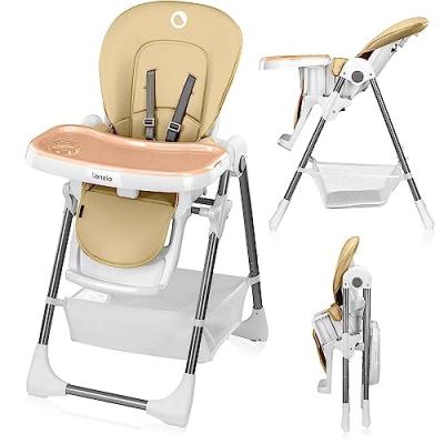 LIONELO  Chaise haute &eacute;volutive b&eacute;b&eacute; Linn Plus pliable - Beige