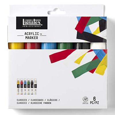 GENERIQUE Liquitex 00121 Set de 6 Marqueurs Pointe Large Couleurs Assortis
