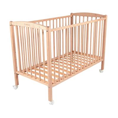 COMBELLE Lit b&eacute;b&eacute; ARTHUR r&eacute;glable en hauteur en h&ecirc;tre massif naturel 60x120