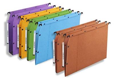 OBLIQUE AZ Pack 10 dossiers suspendus pour tiroir AZO ULTIMATE Orange Fonds 15/30