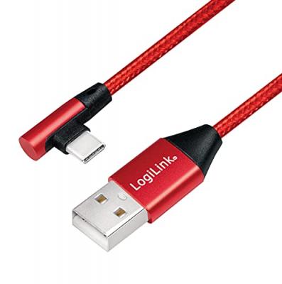 2DIRECT LogiLink C&acirc;ble USB 2.0, USB-A - USB-C m&acirc;le, 1,0 m, rouge