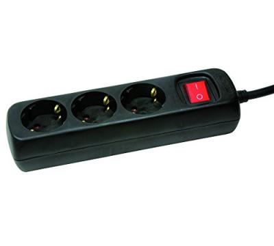LOGILINK  LPS206B Multiprises avec Commutateur 3 Prises Noir