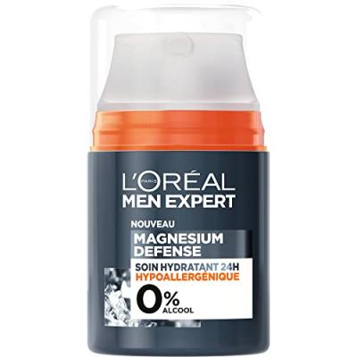 MEN EXPERT Magnesium Defense Soin Hydratant 24H Hypoallerg&eacute;nique 0% - 50 ml - L'Or&eacute;al Paris