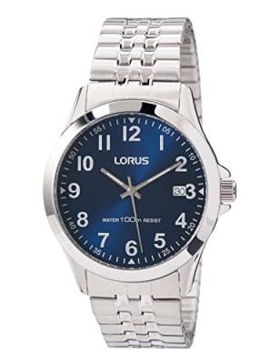 LORUS Montre Homme  mod&egrave;le CLASSIQUE Argent&eacute;e et Bleue - RS973CX9