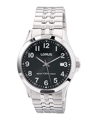 LORUS Montre Homme  mod&egrave;le CLASSIQUE Argent&eacute;e et Noire - RS971CX9