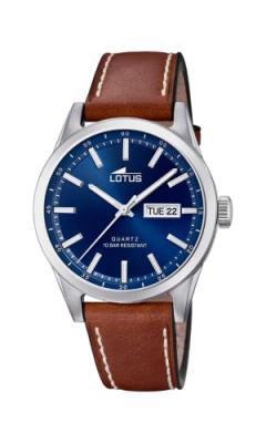 LOTUS Montre -  - 18671/3 - Cuir Brun - Cadran Bleu - &Eacute;tanch&eacute;it&eacute; 10 ATM