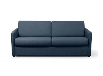 LOUNGITUDE Canap&eacute; droit convertible syst&egrave;me couchage express 3 places en tissu Gris clair ALICE