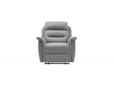 LOUNGITUDE Fauteuil de relaxation manuel 1 place en Tissu Gris L&Eacute;ON - Gris clair