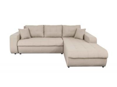 USINESTREET Canap&eacute; d'angle suzie convertible en tissu beige - angle - droit