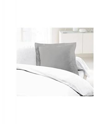 LOVELY HOME  Lot de 2 Taies d'Oreillers 100% coton 63x63 cm gris clair