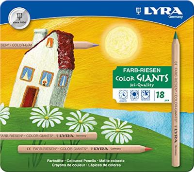 LYRA  de couleur g&eacute;ants Crayon, Couleur Assortis Non laqu&eacute; 18 Farbstifte