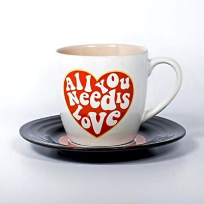 THUMBSUP! Lyrical mug l&m pack mug et soucoupe - love - blanc peche thumbsup 1001707