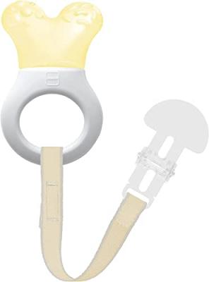 MAM  Anneau de dentition r&eacute;frig&eacute;rant avec attache +2mois jaune
