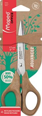 MAPED  Ciseaux ADVANCED WOOD, longueur: 170 mm, sym&eacute;triques - Lot de 3