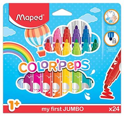 MAPED  Pochette carton de 24 feutres JUMBO EARLY AGE - Lot de 2