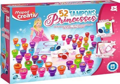 JOUSTRA Kit cr&eacute;atif avec 52 tampons  th&egrave;me filles auto encres
