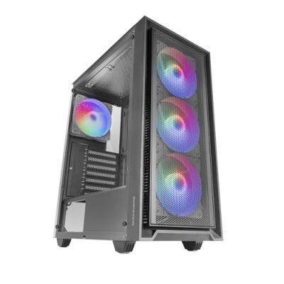 MARS GAMING  MC-AIR ATX Boitier Gaming 4x Ventilateurs FRGB 12cm Avant Mesh Verre Tremp&eacute; Noir