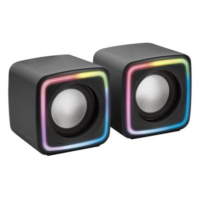 MARS GAMING Enceintes Compactes Gaming RGB MSCUBE Noir Processeur de Son DSP 8W
