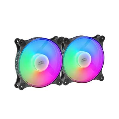 MARS GAMING  mfduo kit 2 ventiladores frgb rainbow 120mm negros