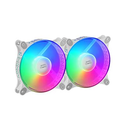 MARS GAMING  mfduo kit 2 ventiladores frgb rainbow 120mm blancos