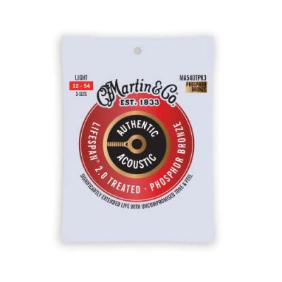 MARTIN STRINGS MARTIN Cordes Authentic Treated, pack de 3, Light, 92/8