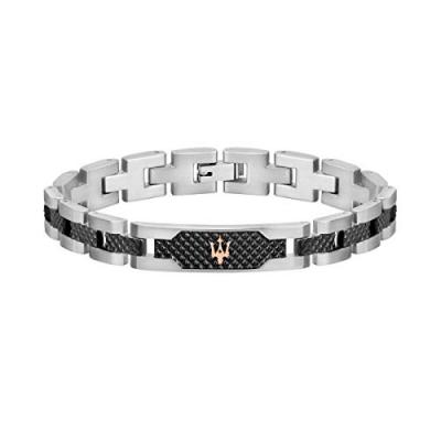 MASERATI Bracelet Homme Steel Argent&eacute;, Noir JM419ASC01-PAR