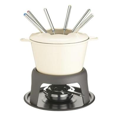 KITCHEN CRAFT Service &agrave; fondue en fonte &eacute;maill&eacute;e cr&egrave;me