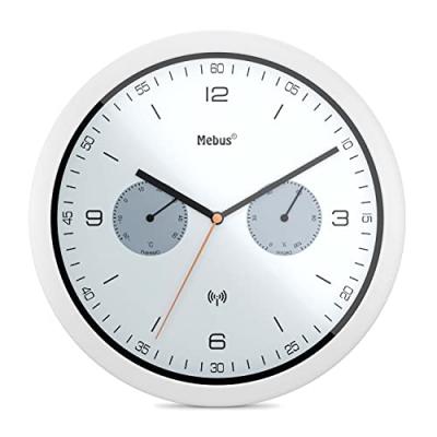 Mebus 52826 radiopilot&eacute;(e) Horloge murale 260 mm x 42 mm blanc