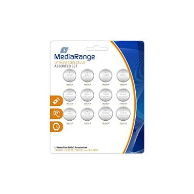 MEDIARANGE Pack de 12 piles diff&eacute;rents formats bouton CR2016 CR2025 CR2032 CR2450