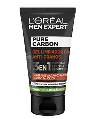 L OREAL PARIS L'Or&eacute;al Men Expert Pure Charcoal Gel Nettoyant Anti-Grain 3 En 1 100ml