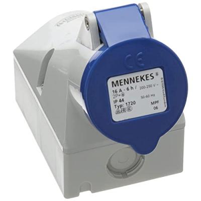 MENNEKES Prise murale femelle CEE 16 A 3 p&ocirc;les TwinCONTACT 1720 230 V blanc, bleu