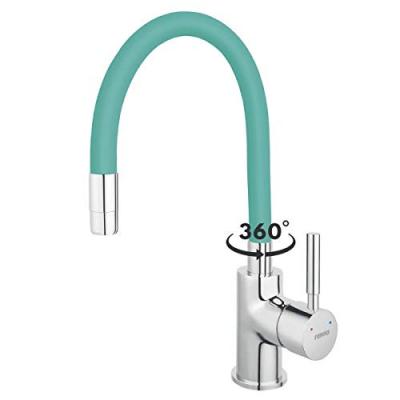 FERRO ZUMBA Robinet mitigeur de cuisine &agrave; bec articul&eacute; bleu menthe