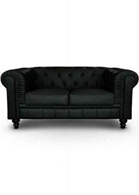 MENZZO Canap&eacute; 2 places Chesterfield Noir